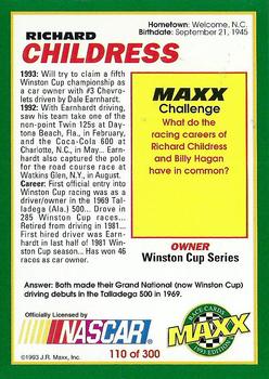 1993 Maxx #110 Richard Childress Back