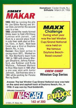 1993 Maxx #162 Jimmy Makar Back