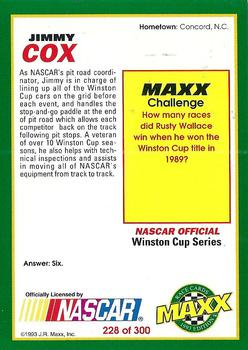 1993 Maxx #228 Jimmy Cox Back