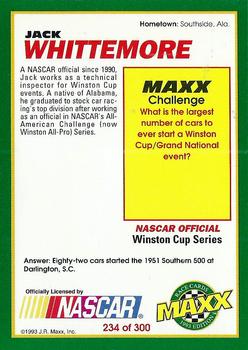 1993 Maxx #234 Jack Whittemore Back