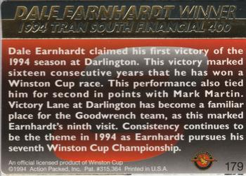 1994 Action Packed #179 Dale Earnhardt Back