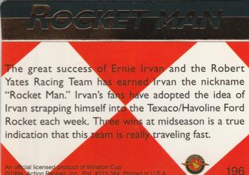 1994 Action Packed #196 Ernie Irvan Back