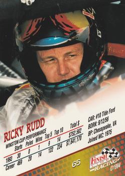 1994 Finish Line #65 Ricky Rudd Back