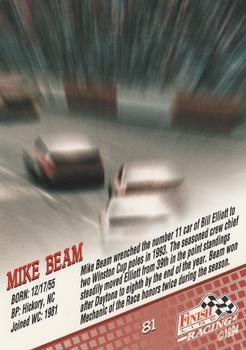 1994 Finish Line #81 Mike Beam Back