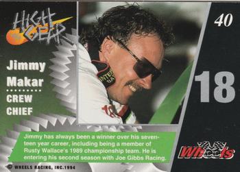 1994 Wheels High Gear #40 Jimmy Makar Back