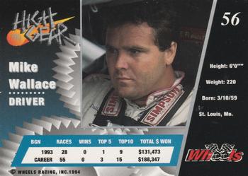 1994 Wheels High Gear #56 Mike Wallace Back