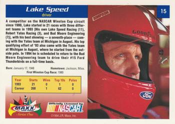 1994 Maxx #15 Lake Speed Back