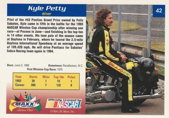 1994 Maxx #42 Kyle Petty Back