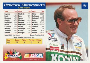 1994 Maxx #56 Hendrick Motorsports Back