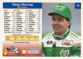 1994 Maxx #76 King Racing Back
