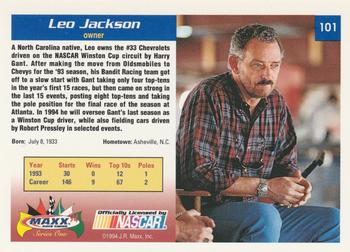 1994 Maxx #101 Leo Jackson Back