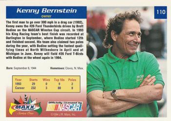 1994 Maxx #110 Kenny Bernstein Back