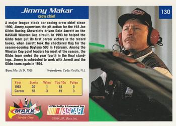 1994 Maxx #130 Jimmy Makar Back