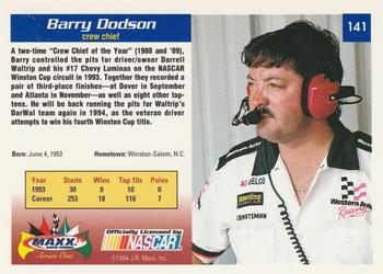 1994 Maxx #141 Barry Dodson Back