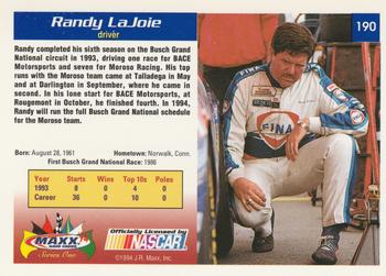 1994 Maxx #190 Randy LaJoie Back