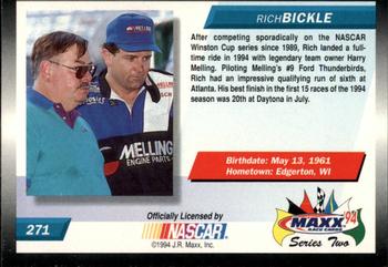 1994 Maxx #271 Rich Bickle Back