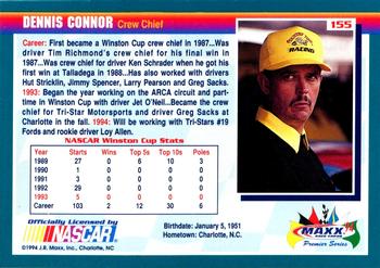 1994 Maxx Premier Series #155 Dennis Connor Back
