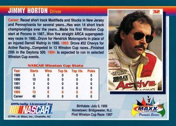 1994 Maxx Premier Series #32 Jimmy Horton Back