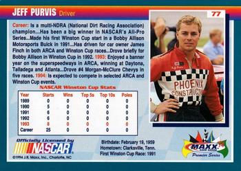 1994 Maxx Premier Series #77 Jeff Purvis Back