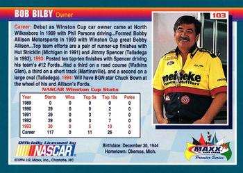1994 Maxx Premier Series #103 Bob Bilby Back
