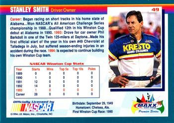 1994 Maxx Premier Series #49 Stanley Smith Back