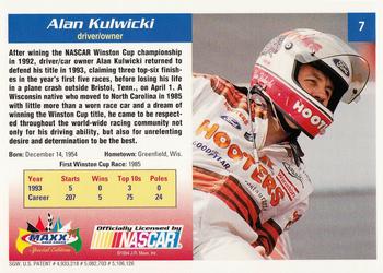 1994 Maxx Premier Series - Jumbos #7 Alan Kulwicki Back