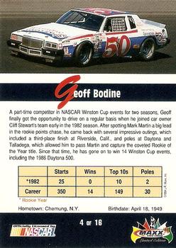1994 Maxx - Rookies of the Year #4 Geoff Bodine Back