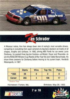 1994 Maxx - Rookies of the Year #7 Ken Schrader Back