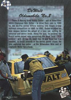 1994 Press Pass #66 Bobby Dotter's Car Back