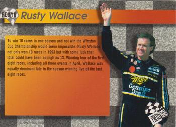 1994 Press Pass - Race Day #RD9 Rusty Wallace Back