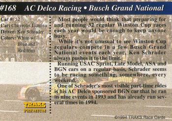 1994 Traks #168 AC Delco Racing Back