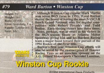 1994 Traks #79 Ward Burton Back