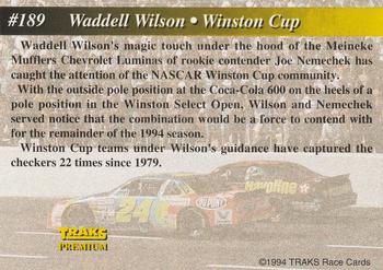 1994 Traks #189 Waddell Wilson Back