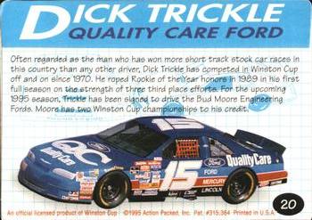 1995 Action Packed Winston Cup Preview #20 Dick Trickle Back