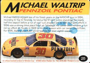 1995 Action Packed Winston Cup Preview #25 Michael Waltrip Back