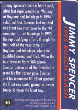 1995 Action Packed Winston Cup Preview #45 Jimmy Spencer Back