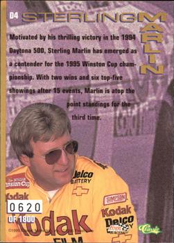 1995 Classic Images - Driven #D4 Sterling Marlin Back