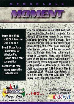 1995 Maxx #160 Ward Burton / Jeff Burton Back