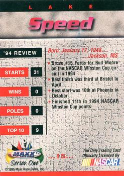 1995 Maxx #15 Lake Speed Back
