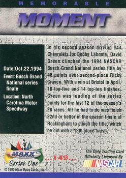 1995 Maxx #149 David Green BGN Champ Back