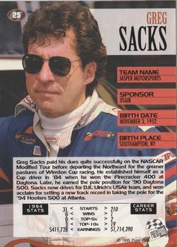 1995 Press Pass - Cup Chase #25 Greg Sacks Back