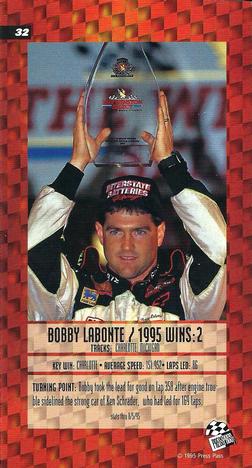1995 Press Pass Optima XL #32 Bobby Labonte Back