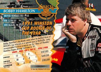 1995 Select #14 Bobby Hamilton Back