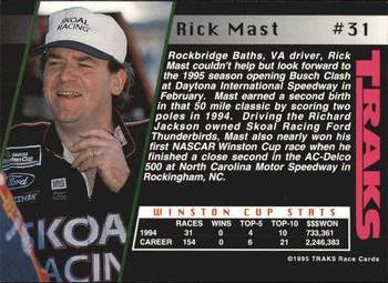 1995 Traks #31 Rick Mast Back