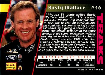 1995 Traks #46 Rusty Wallace Back