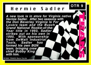 1995 Traks - On the Rise Holofoil #OTR 9 Hermie Sadler Back