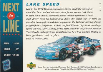 1995 Upper Deck #117 Lake Speed Back