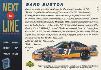 1995 Upper Deck #120 Ward Burton Back