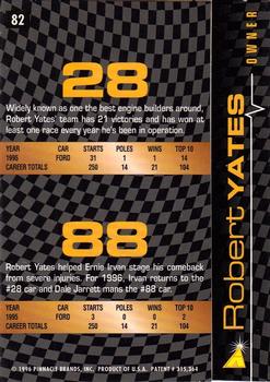 1996 Action Packed Credentials #82 Robert Yates Back