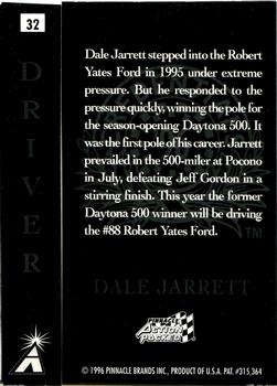 1996 Action Packed Credentials #32 Dale Jarrett Back